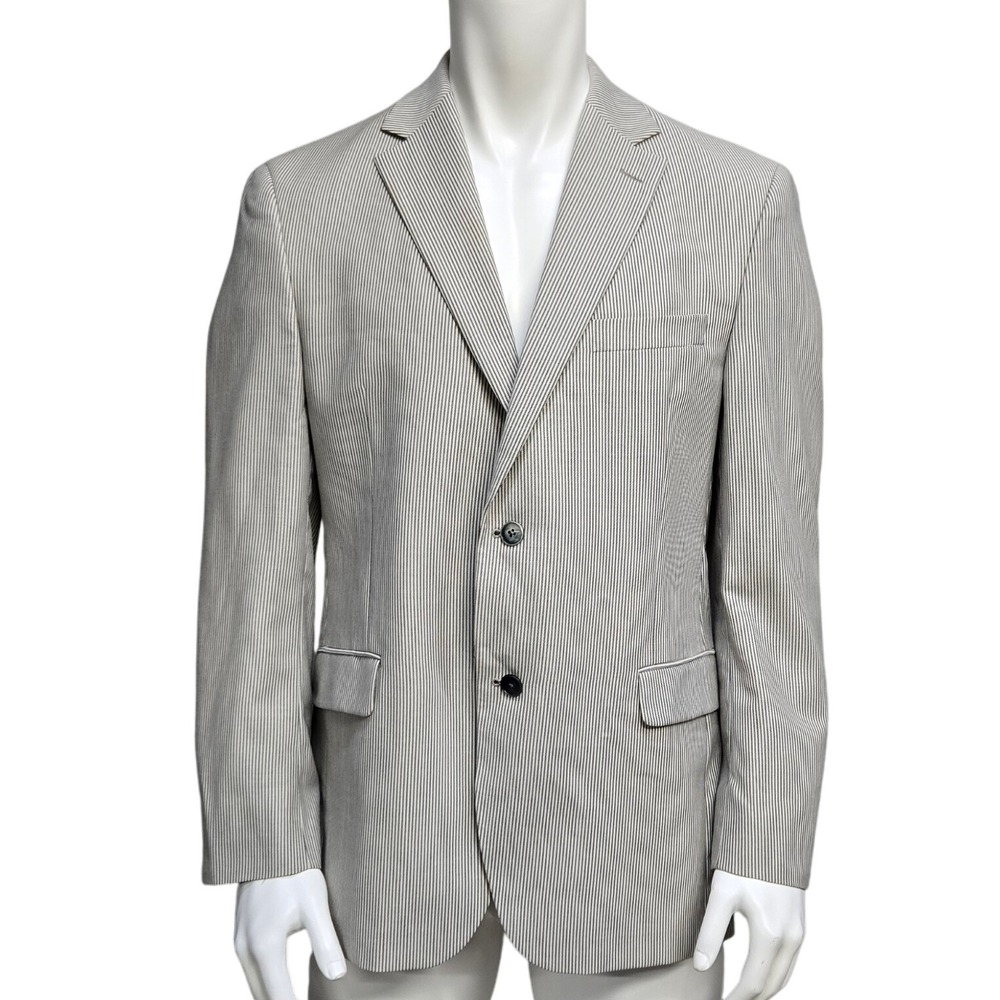 Jack Victor Men 42R Blazer Sport Coat Gray Pinstripe Minimalist Old Money Chic‎